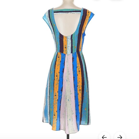 Anthropologie Plenty by Tracy Reese Silk Striped Dress Y2K - Picture 2 of 9